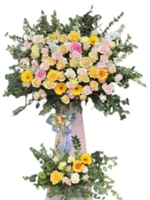 kệ hoa chúc mừng vượt bậc thành tựu