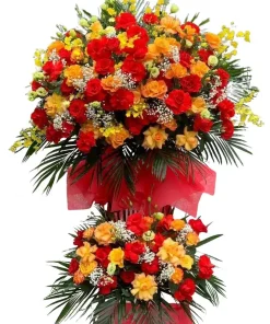 kệ hoa khai trương lộc xuân rực rỡ