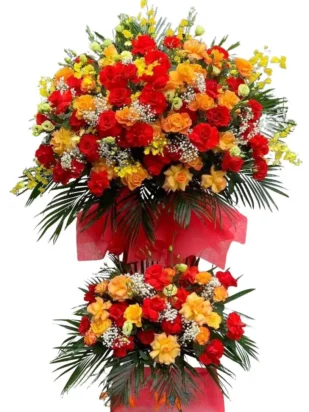 kệ hoa khai trương lộc xuân rực rỡ