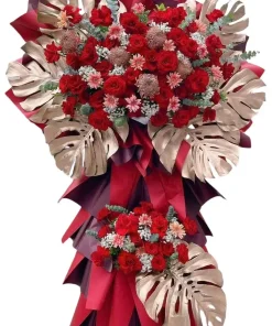 kệ hoa khai trương lộc đỏ ngập tràn