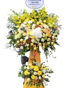 kệ hoa khai trương sắc vàng vạn phúc