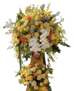 kệ hoa khai trương sắc vàng vạn phát