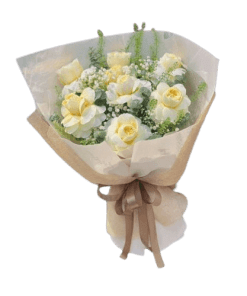 bó hoa hồng trắng