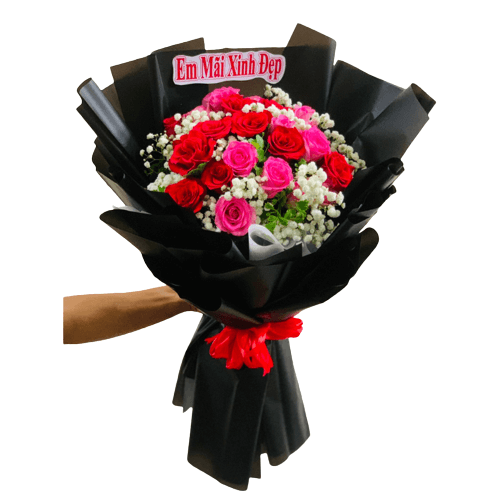 550 bó hoa hồng đỏ em mãi xinh đẹp
