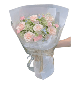 bó hoa hồng kem nụ hôn ngọt ngào