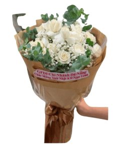 bó hoa hồng trắng gữi người thương