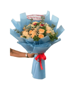 bó hoa hồng ngày đầu hạnh phúc