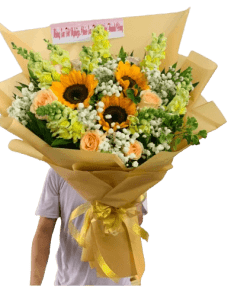 rực rỡ cùng bó hoa hướng dương