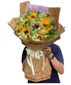 Bó hoa ánh dương rực sáng