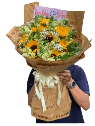 Bó hoa ánh dương rực sáng