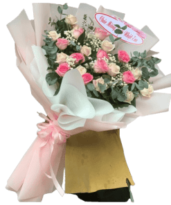 bó hoa hồng sắc màu