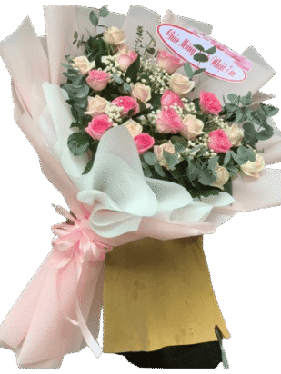 bó hoa hồng sắc màu