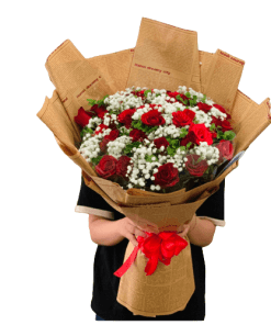 bó hoa hồng phấn khởi