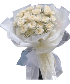 bó hoa hồng kem lẵng mạn