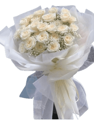 bó hoa hồng kem lẵng mạn