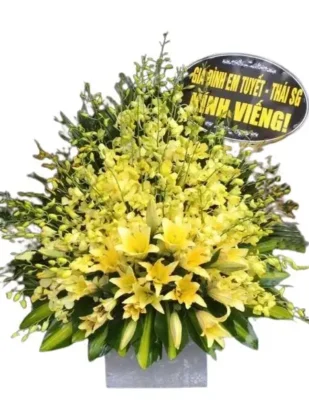 giỏ hoa viếng an giấc ngàn thu