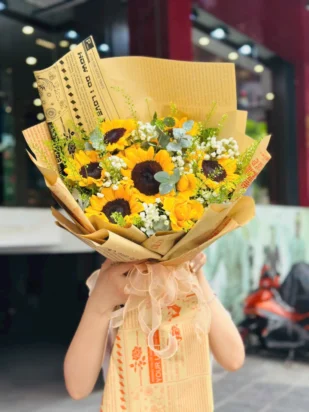 bó hoa ánh dương rực rỡ