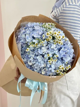 bó hoa cẩm tú cầu xanh hy vọng