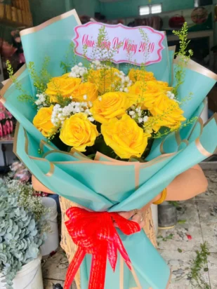 bó hoa hồng cam tinh tế