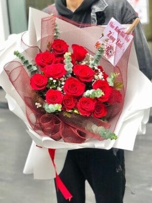 Bó Hoa Hồng Ngọc Lửa Đẹp Mê Ly