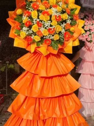 kệ hoa khai trương lộc vàng may mắn