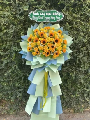 kệ hoa khai trương lộc xuân rực rỡ