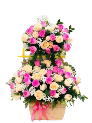 giỏ hoa bên nhau trọn đời