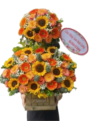 giỏ hoa lời tình nồng nàn