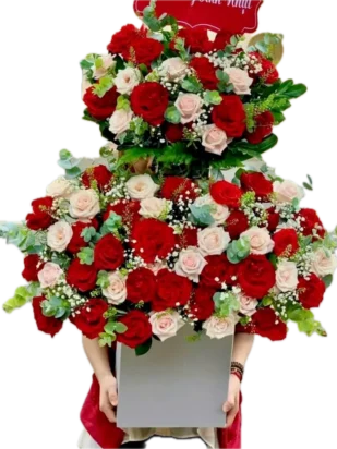 giỏ hoa dấu yêu thương