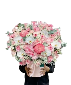 giỏ hoa nụ hôn nồng ấm