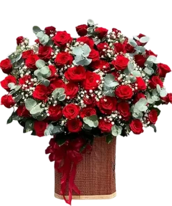 giỏ hoa hồng sắc màu cuộc sống