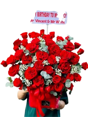 giỏ hoa hồng đỏ cao cấp
