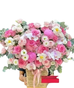 giỏ hoa hạnh phúc sum vầy