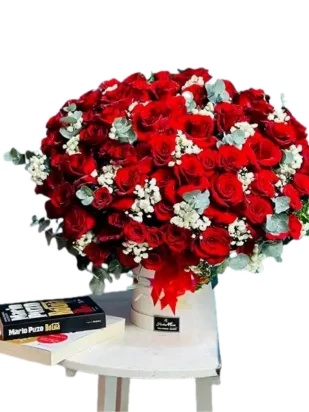 giỏ hoa hồng đỏ cao cấp