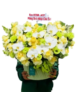 giỏ hoa thời gian bình yên