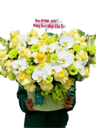 giỏ hoa thời gian bình yên