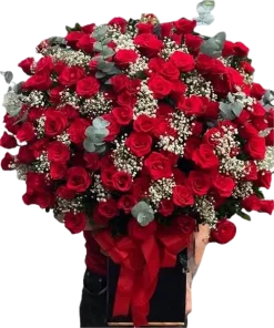 giỏ hoa hồng đỏ tình đắm say