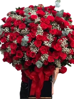 giỏ hoa hồng đỏ tình đắm say