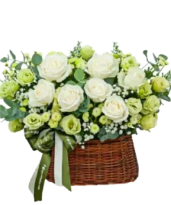 giỏ hoa trái tim ngọt ngào