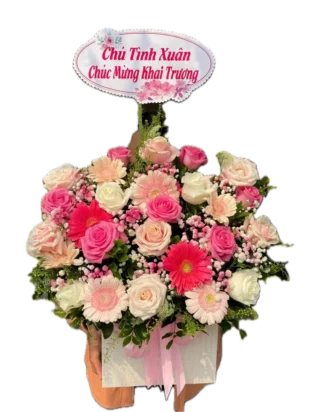 giỏ hoa vòng tay ấm