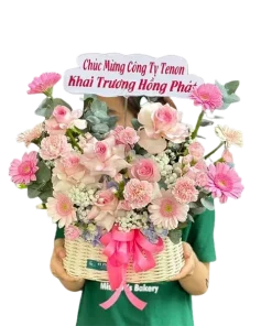 giỏ hoa yêu là mãi mãi