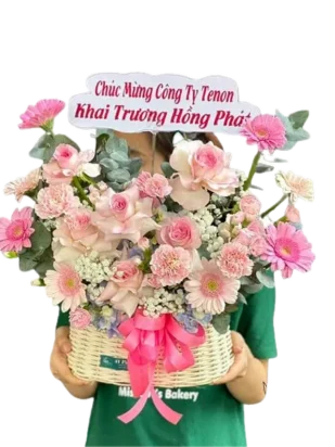 giỏ hoa yêu là mãi mãi