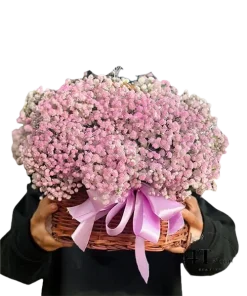 giỏ hoa baby hồng nhớ thương