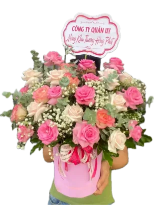 giỏ hoa sắc hoa vẹn toàn