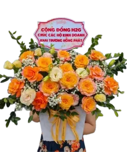 giỏ hoa gắn bó bền vững