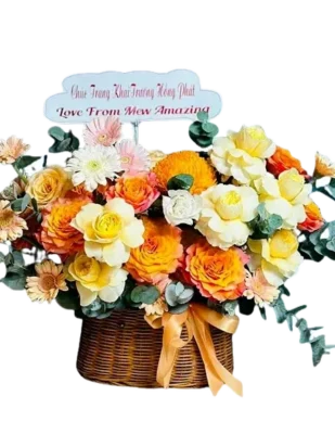 giỏ hoa kết nối yêu thương