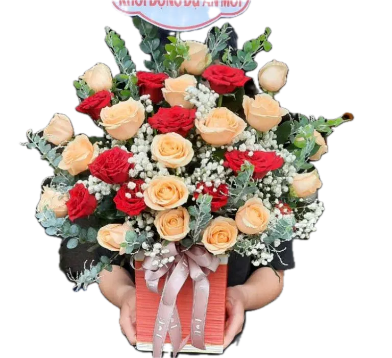 606 ĐƯỢC XÓA NỀN giỏ hoa sương mai