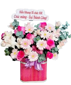 giỏ hoa hồng dịu êm