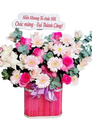 giỏ hoa hồng dịu êm