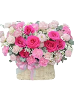 giỏ hoa hồng thanh khiết